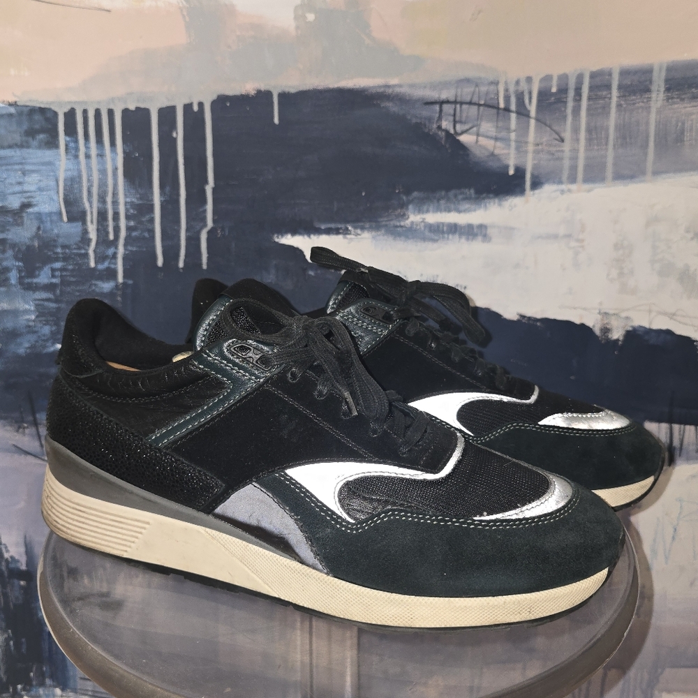 Z Zegna Leather Trainers Sneakers size EU 10, US 11 Suede Reflective